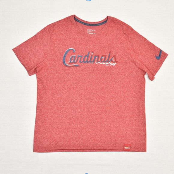 Nike Men T Shirt Short Sleeve Crew Cotton Red Size 2XL MLB Cardinals Athletic - Picture 2 of 8